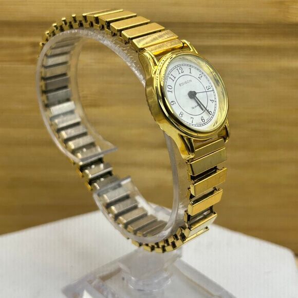 Edison Gold Tone White Dial Watch - Picture 3 of 4